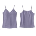 thumbnail image 4 of Gamivast V Neck Camisole for Women Summer Sleeveless Tank Tops Eyelet Lace Trim Spaghetti Strap Shirts Casual Flowy Basic Cami Blouses for Daily Vacation Wear Light Blue L, 4 of 7