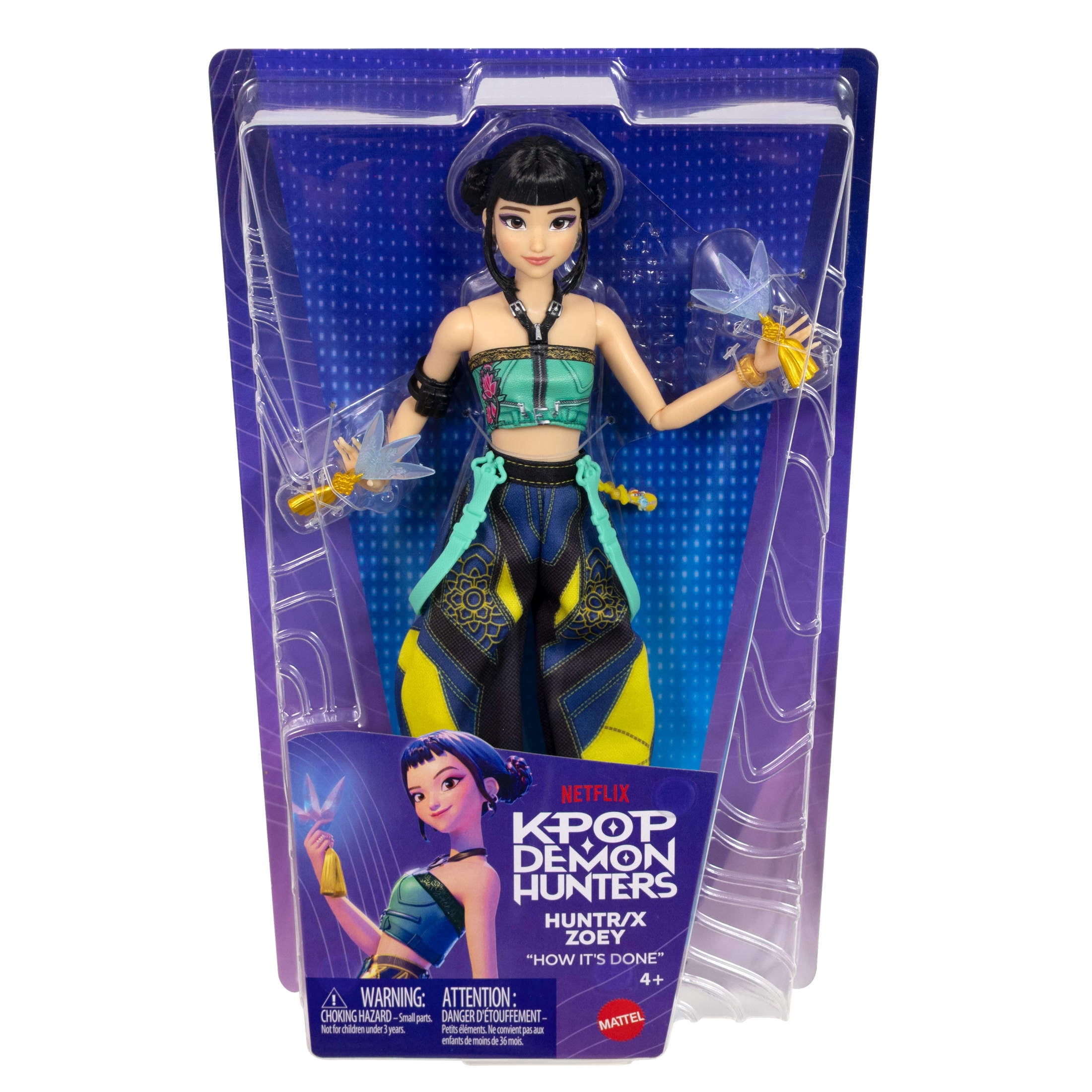 KPop Demon Hunters HUNTR/X Zoey Fashion Doll in Removable Look with Themed Movie Accessories