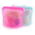 thumbnail image 3 of Reusable silicone waterproof food storage bag container for food storage bags with date pointer, 1000ml rose red, 3 of 3