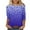 Blue, variant on Raeneomay 3/4 Length Sleeve Womens Tops Fashion Casual Color Block Printing Round Neck T-Shirt Top Blouse
