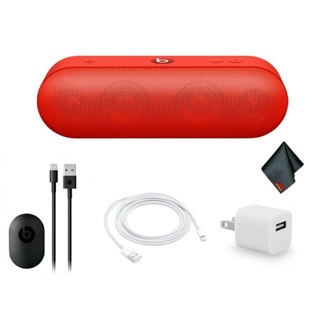 Beats by Dr. Dre Beats Pill+ Portable Bluetooth Speaker Standard Collection (Red) Bundle Kit with Extra Charging Cable +