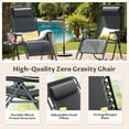 thumbnail image 6 of Homall Outdoor Zero Gravity Chair Patio Recliner Chaise Lounge with Adjustable Headrest and Tray for Storage, Pack of 2,Black, 6 of 7