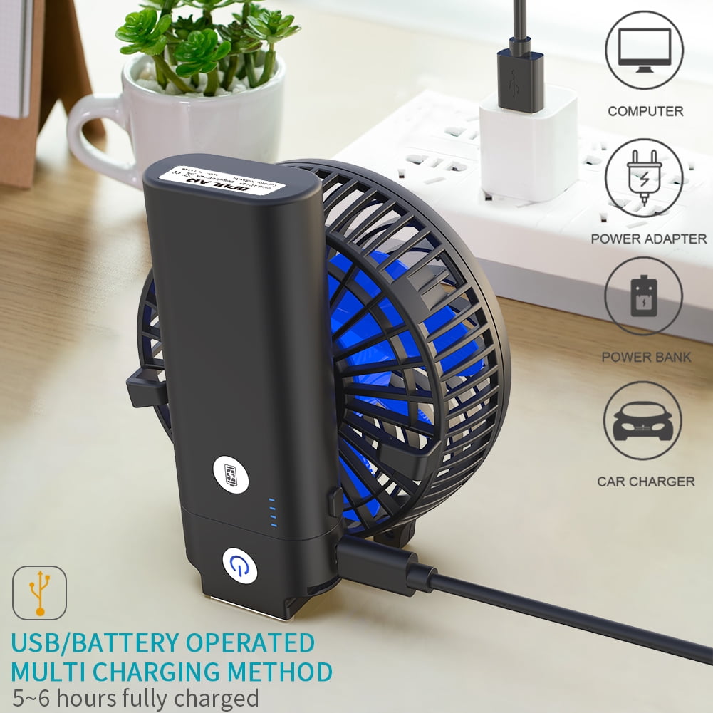 OPOLAR Portable Handheld Personal Fan, 5200mAh Battery Operated USB Fan for Home (Blue), 3 Speeds