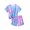 Purple&blue, variant on Arshiner Girls 2 Piece Outfits Summer Clothes Short Sleeve Tops and Paperbag Waist Shorts Set Cute Outfits