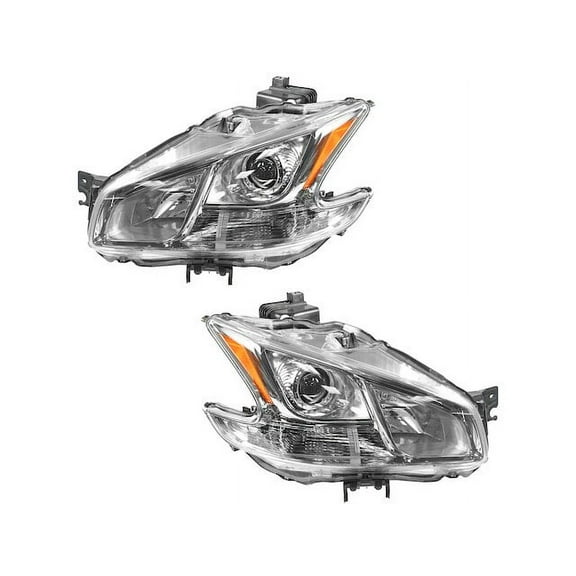 Headlight Assembly Set 2 Piece - Compatible with 2009 - 2014 Nissan Maxima 2010 2011 2012 2013