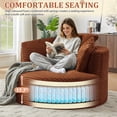 thumbnail image 4 of Muumblus 48.8" Oversized Accent Barrel Chair, Fluffy Round Lazy Sofa Chair for Adults, No Assembly Required, Orange Corduroy, 4 of 9