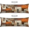 thumbnail image 5 of Burnt Orange Body Pillow Cover Brown Orange Grey Abstract Art Painting Long Pillow Case with Zipper Decorative Bedding Pillowcase Modern Pillow Covers Soft Cushion Pillow Case for Bedroom,Sofa,20"x54", 5 of 6