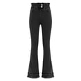 thumbnail image 2 of EnJoCho Girls' Flared Jeans Kids Denim Bootcut Pants Teen Trendy Asymmetric Lace Hem Bell Bottom Trousers Distressed Washed Jeggings Little Girl Flare Jeans, 2 of 4