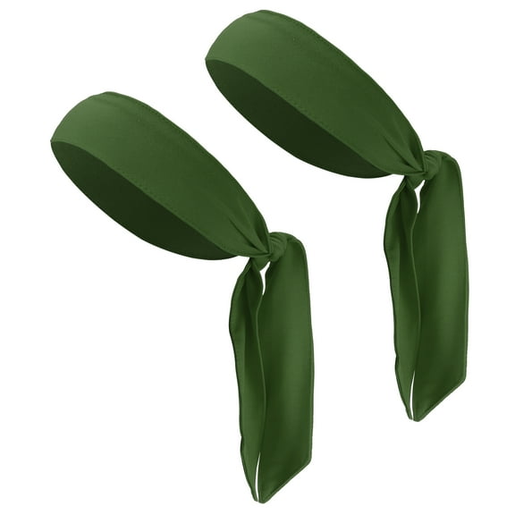 Vocoste 2 Pcs Adjustable Nonslip Sweat Wicking Tennis Tie Headband Sweatband for Men Women Green