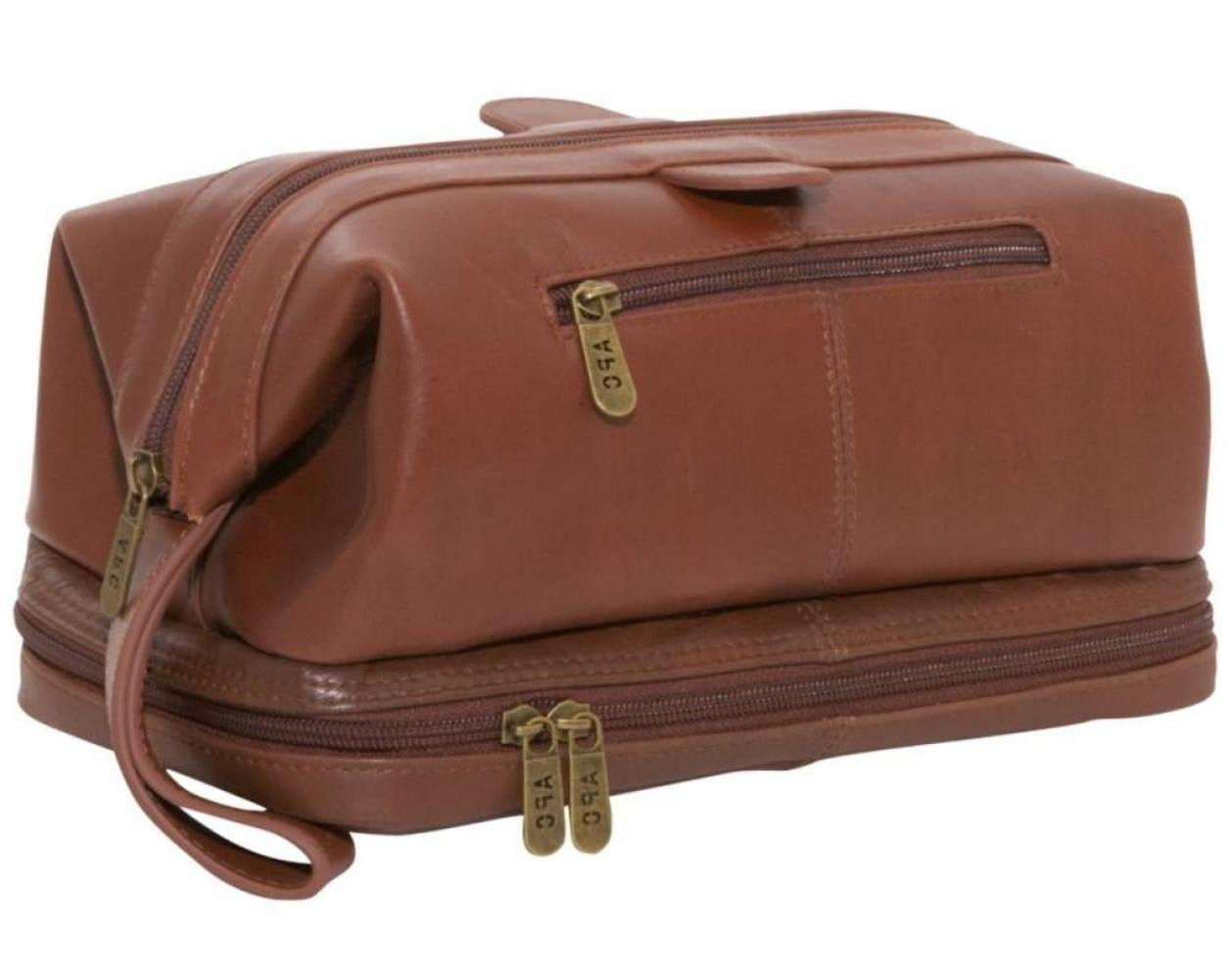 small leather toiletry bag