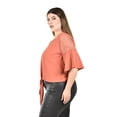 thumbnail image 2 of Blusa con nudo al frente Roman Fashion /Tallas Extras, 1813 (Ladrillo) naranja 40, 2 of 6