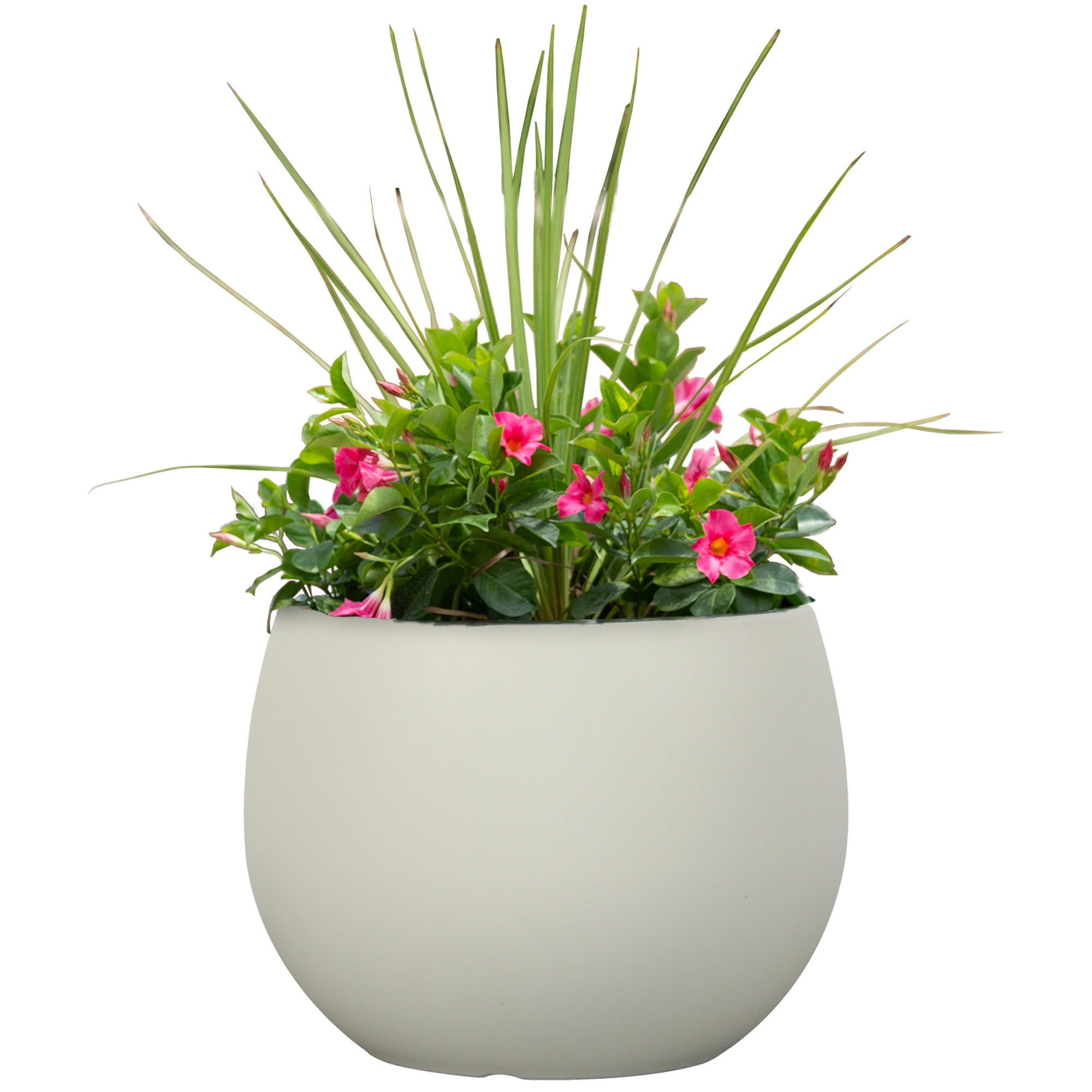 Mainstays Jordan 16" x 16" x 12" Large Round Vanilla Dream Resin Planter