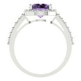 thumbnail image 4 of 1.86 ct Round Cut Simulated Alexandrite with Simulated Diamond Halo Accents 18K White Gold Womens Engagement Ring, 4 of 5