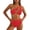 Red, variant on Bxsruta Women's Swimsuits V Neck Push Up Bikini Tops High Waisted Tummy Control Two Piece Bathing Suits Beach Vacation