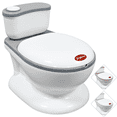 thumbnail image 1 of Bañito Entrenador para Niños Diseño Realista Asiento con Sistema Anti Salpicaduras Espacio para Toallitas Base Antideslizante - Gris, 1 of 7