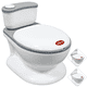 thumbnail image 1 of Bañito Entrenador para Niños Diseño Realista Asiento con Sistema Anti Salpicaduras Espacio para Toallitas Base Antideslizante - Gris, 1 of 7