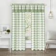 thumbnail image 3 of Achim Hunter Indoor Polyester/Cotton Light Filtering Checkered Curtain Panel, Apple Green, 42-in W x 63-in L, 3 of 6