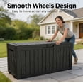 thumbnail image 4 of KAMEROUT 150 Gallon Resin Deck Box, Package Delivery Box with Lockable Lid, Waterproof Outdoor Storage Box For Garden Tools, Patio Cushions, Black, 4 of 7