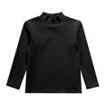 thumbnail image 3 of TiaoBug Thermal Tops for Boys Girls Fleece Undershirt Base Layer Top Mock Neck Athletic T Shirts Black 5-6, 3 of 5