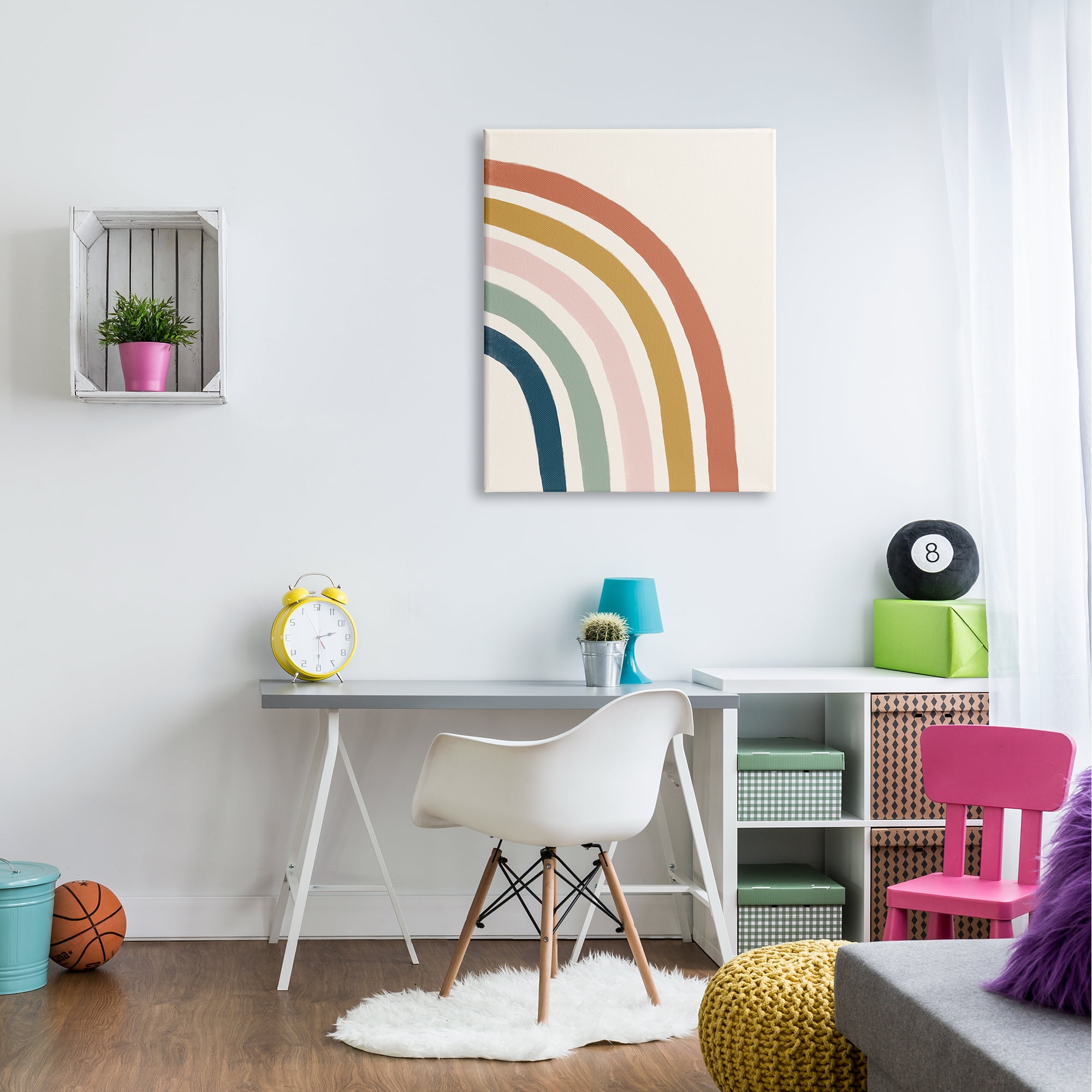 Stupell Industries Sandy Rainbow Right Side Geometric Stripes,30 x 40, Design by Deborah Curiel