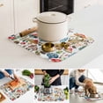 thumbnail image 5 of Vintage Rustic Watercolor Mushroom Dish Drying Mats for Kitchen Counter,Absorbent Microfiber Dish Drainer Rack Mat Botanical Leaf Snail on White Drying Pad for Sinks,Utensils,Countertops,16x18in, 5 of 9