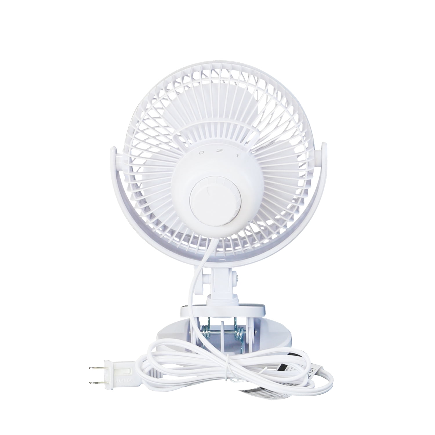 Mainstays 6-inch New Desktop or Clip-on AC Electric Personal Indoor Fan with 2 Speeds, White