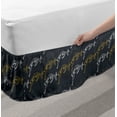 thumbnail image 2 of Antelope Bed Skirt, Outline Drawings Pattern of Jumping Animal Pose on a Dark Background, Elastic Bedskirt Dust Ruffle Wrap Around for Bedding Decor, 4 Sizes, Dark Blue Grey Mustard, by Ambesonne, 2 of 2