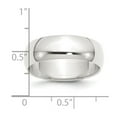 thumbnail image 2 of 925 Sterling Silver Solid Polished Half Round 7mm Half-Round Band Size 6 Ring for Women and Men, 2 of 2