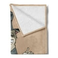 thumbnail image 2 of Cigar Soft Flannel Fleece Blanket, Cartoon Style Illustration of a Funny Gentleman Cat Character in a Hat with a Monocle, Cozy Plush for Indoor and Outdoor Use, 50" x 60", Multicolor, by Ambesonne, 2 of 5