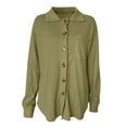 thumbnail image 4 of Letdown Womens Waffle Knit Shacket Jacket Casual Long Sleeve Button Down Shirts Dressy Blouses Tops Boyfriend Blouses with Pockets Loose Fit, 4 of 4