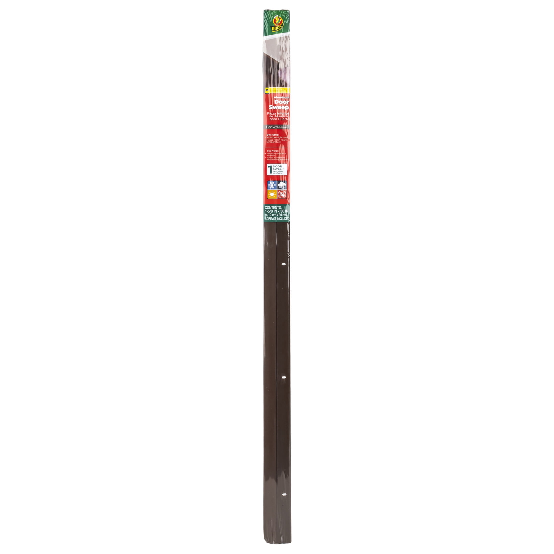 Duckbrand, 1.625 Inches X 36 Inches Brown Aluminum Door Bottom, Attaches Securly, Blocks Drafts