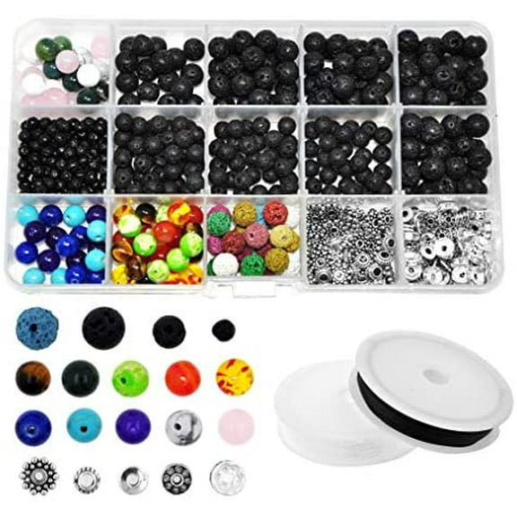 Lava Stone Beads for Essential Oil Bracelet, Lava Rock Necklace, Lava Bead Jewelry Making; by Mandala Crafts