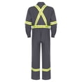 thumbnail image 6 of Sxiwei Mens High Visibility Coverall Long Sleeve Zip Up Mechanic Overalls Workwear Firefighter Gray XL, 6 of 7