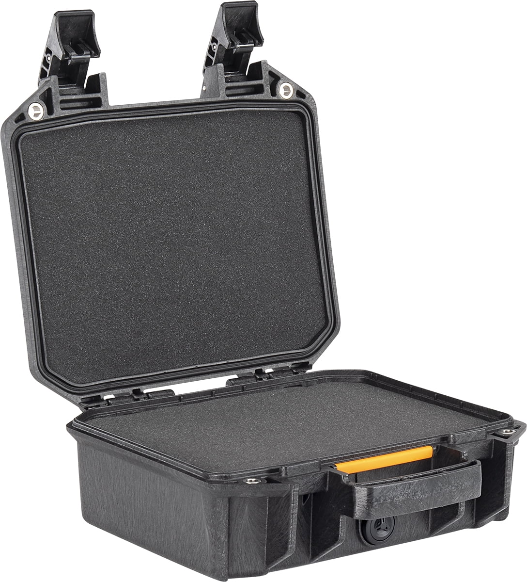 Pelican Vault V100 Hard Case, Camera, Pistol, Gear, Equipment, Gun Case, Crushproof Dustproof, Weather Resistant, Push-Button Latches, Black