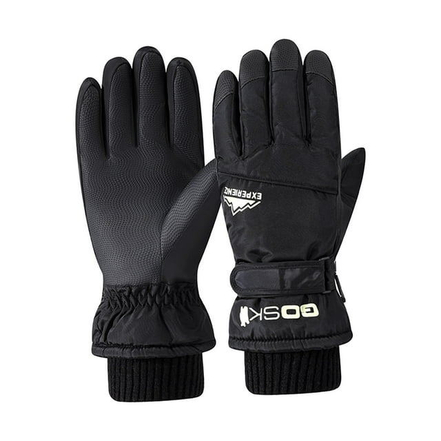 Guantes de invierno Guantes de esquí Guantes aislantes para clima frío Guantes térmicos Forrados para Mujeres negras