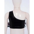 thumbnail image 4 of TiaoBug Girls Sparkle Sequins Hip Hop Jazz Dance Shirt Cropped Tank Top Kids Metallic One Shoulder Crop Top Colorful 16, 4 of 7