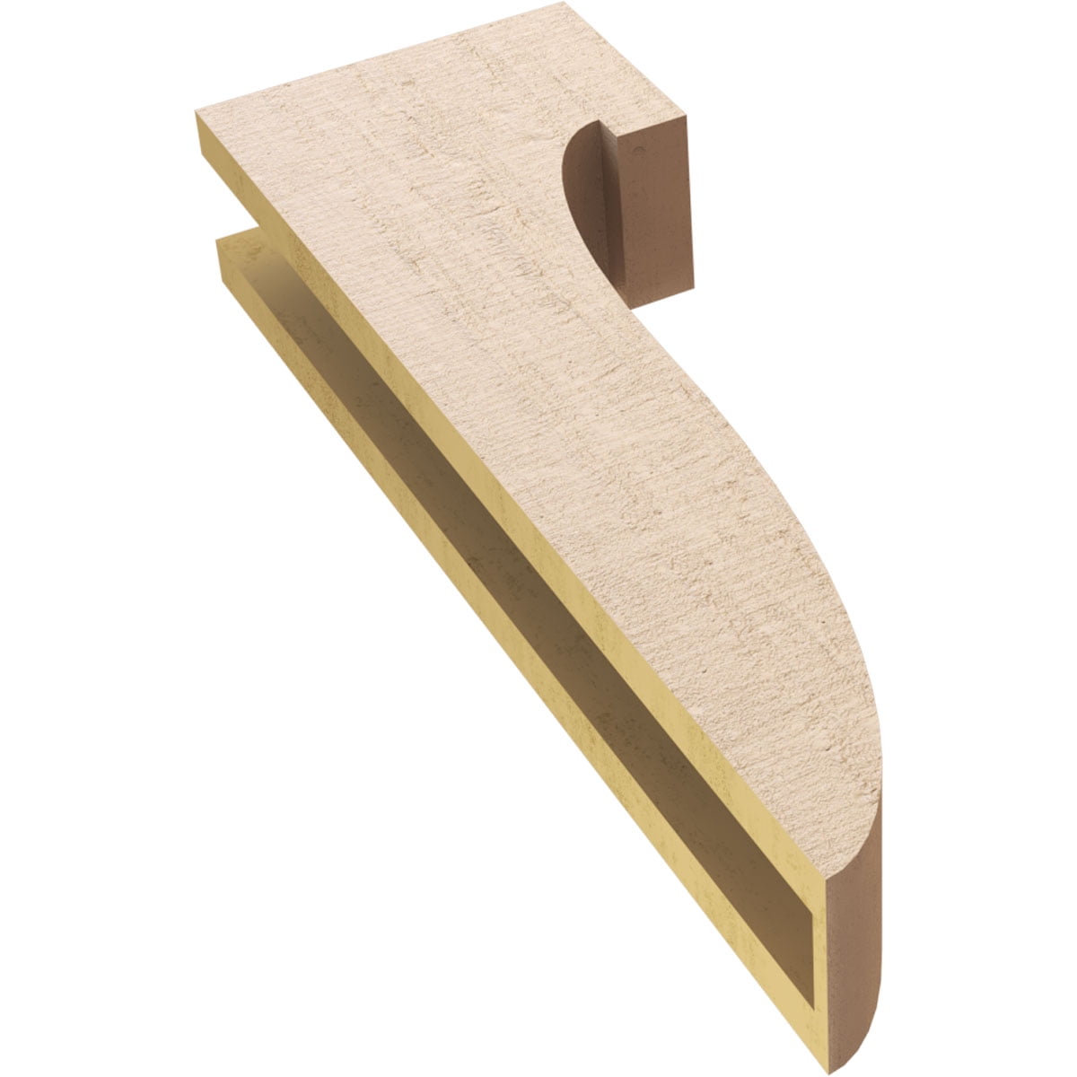 4"W x 8"D x 24"H Thin Del Monte Rough Cedar Woodgrain TimberThane Corbel, Primed Tan