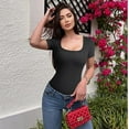 thumbnail image 5 of Summer Women's Yoga Jumpsuit Ribbed Short Sleeve Sports Jumpsuit, 5 of 6