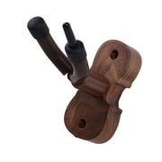 MABOTO Wall Mount Violin Fiddle Viola Hanger Hook Keeper with Bow Holder Rubber Cushion Wood Base