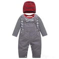 thumbnail image 1 of Baby Boy Romper 3pcs Set Tender Cap 6-12 Months Grey Red, 1 of 3