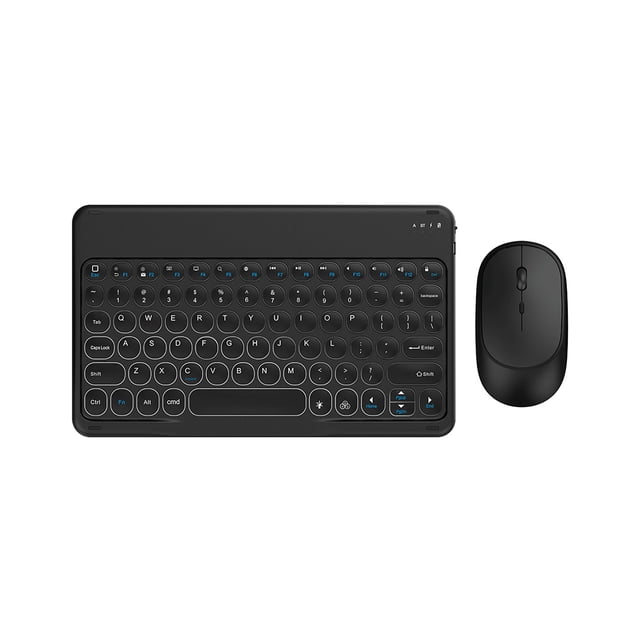 1 Set Wireless Keyboard Quick Response Long Standby Time Slim Tablet Noiseless BT Mini Mouse for Notebook - Black 12