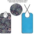 thumbnail image 3 of Baberos para adultos Baberos impermeables para comedor protectores de ropa lavables a máquina con recogedor de migas para mujeres mayores, 3 of 5