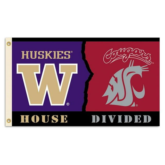 BSI Products 95552 3 x 5 ft. Washington State Rivalry House Divided Flag with Grommets