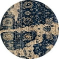 thumbnail image 1 of Ahgly Company Indoor Round Abstract Blue Abstract Area Rugs, 7' Round, 1 of 6