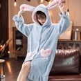thumbnail image 7 of Cute Cartoon Sleepwear Women Flannel Robe Panda Bat Dinosaur Cosplay Kimono Bathrobe Soft Nightgown Loose Nightwear Home Clothes, 7 of 7