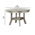 thumbnail image 3 of Benjara Round Wooden Dining Table with Glass Inserted Top- Champagne Silver, 3 of 6