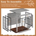 thumbnail image 5 of Furmax Wooden Indoor Dog Crate Furniture  with Double Doors and Thick Cushion,Gray, 5 of 7