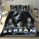 thumbnail image 1 of Película Scream Conjunto de sábanas temático, trío de piezas, cómodo y amigable con la piel, diseño único, regalo de decoración para el hogar para familiares, amigos y fans,140cm *210cm, 1 of 6