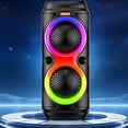 thumbnail image 2 of Altavoz TWS 5.2 con Doble Bocina de 4", Sonido Estéreo Potente, Micrófono con Cable, Reproductor USB, Batería Recargable 1200mAh, Portátil para Interior y Exterior, 2 of 6
