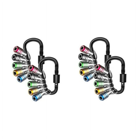 

2X Bit Holder Keychain 20Pcs 1/4 Hex Impact Drill Bit Keychain Quick Change Connect Holder Drill Screw Adapter